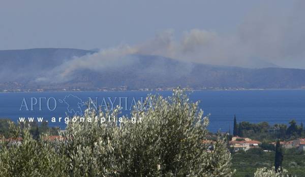 Μεγάλη φωτιά στα Ιρια Ναυπλίου