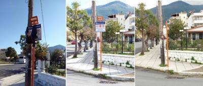 Μερκούρης για τοποθέτηση πινακίδων οδοσήμανσης