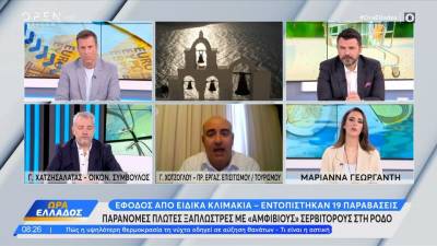 Παράνομες πλωτές ξαπλώστρες με «αμφίβιους» σερβιτόρους στη Ρόδο