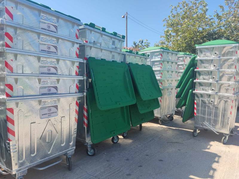 85 νέοι κάδοι απορριμμάτων στον Δήμο Καλαμάτας