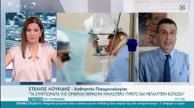 Λουκίδης: Τα συμπτώματα της Όμικρον φέρνουν υψηλότερο πυρετό και μεγαλύτερη κόπωση (Βίντεο)