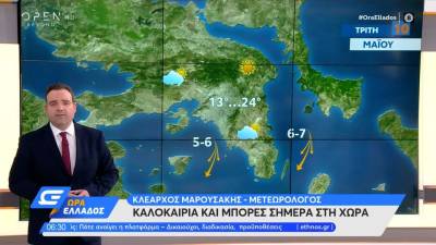Καιρός 10/05/2022: Καλοκαιρία και μπόρες σήμερα στη χώρα (βίντεο)