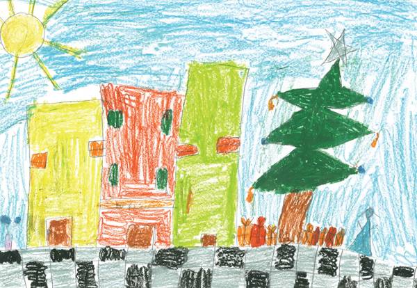 Ζωγραφιά μαθήτριας στην κάρτα του KALAMATA:21