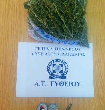 Σύλληψη 22χρονου για χασίς στο Γύθειο