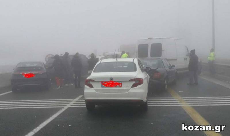 Εγνατία Οδός: Καραμπόλα πολλών αυτοκινήτων στον Πολύμυλο Κοζάνης (Βίντεο)