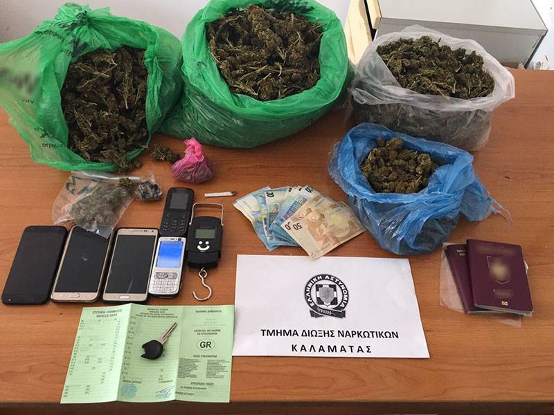 Τέσσερις συλλήψεις για χασίς στην Καλαμάτα
