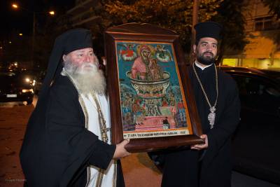 Στην Αγία Βαρβάρα Καλαμάτας η εικόνα της Ζωοδόχου Πηγής Σγράπας (βίντεο)