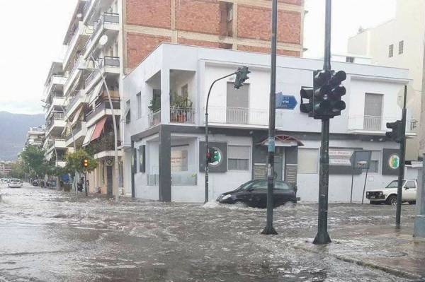 Ανεπαρκές δίκτυο ομβρίων υδάτων στην Καλαμάτα