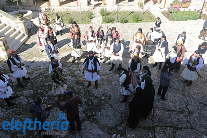 Γυρίσματα ντοκιμαντέρ για το 1821 στη Μονή Βελανιδιάς (βίντεο-φωτογραφίες)