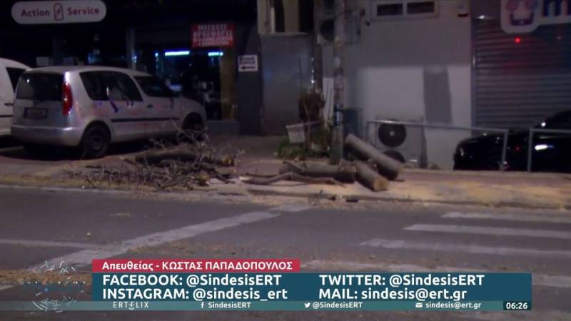 Δέντρο ξεριζώθηκε από τον αέρα στην Ηλιούπολη