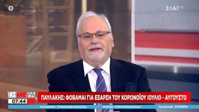 Παυλάκης: Φόβοι για έξαρση του κορονοϊού το καλοκαίρι (Βίντεο)