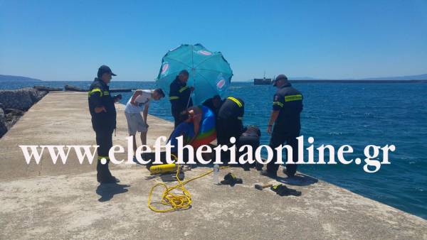 Απεγκλωβισμός παιδιού στο μόλο της Καλαμάτας