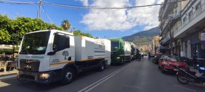 Κονβόι... νέων απορριμματοφόρων και φορτηγών στον Δήμο Τριφυλίας (βίντεο-φωτογραφίες)