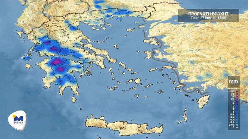 Πρόγνωση καιρού για Τρίτη 27 Ιουνίου