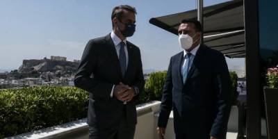 Συνάντηση Μητσοτάκη - Ζάεφ στο Μαξίμου