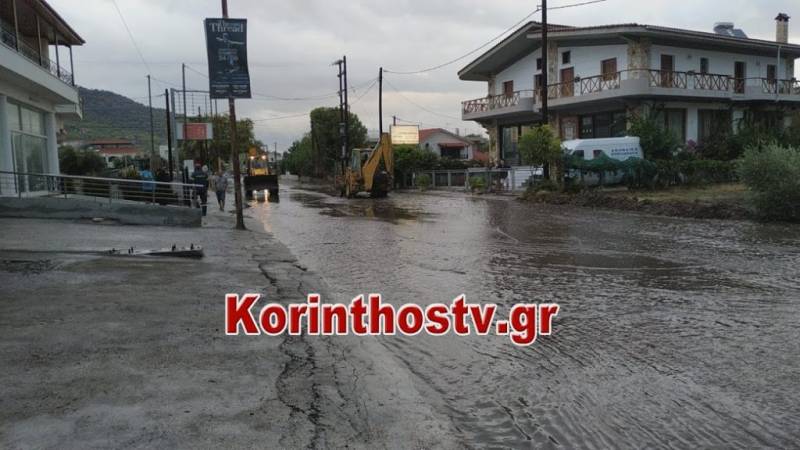 &quot;Ιανός: Προβλήματα από την κακοκαιρία σε περιοχές της Κορινθίας (βίντεο)